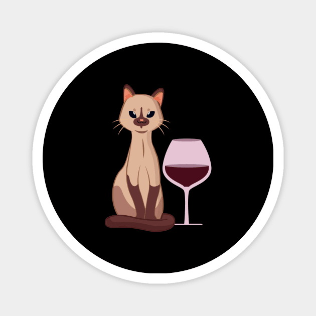 Easily Distracted by Cats and Wine Magnet by nathalieaynie